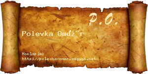 Polevka Omár névjegykártya